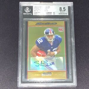 2007 Bowman Chrome Steve Smith Gold Refractor-Rookie Autograph #BC86 BGS 8.5